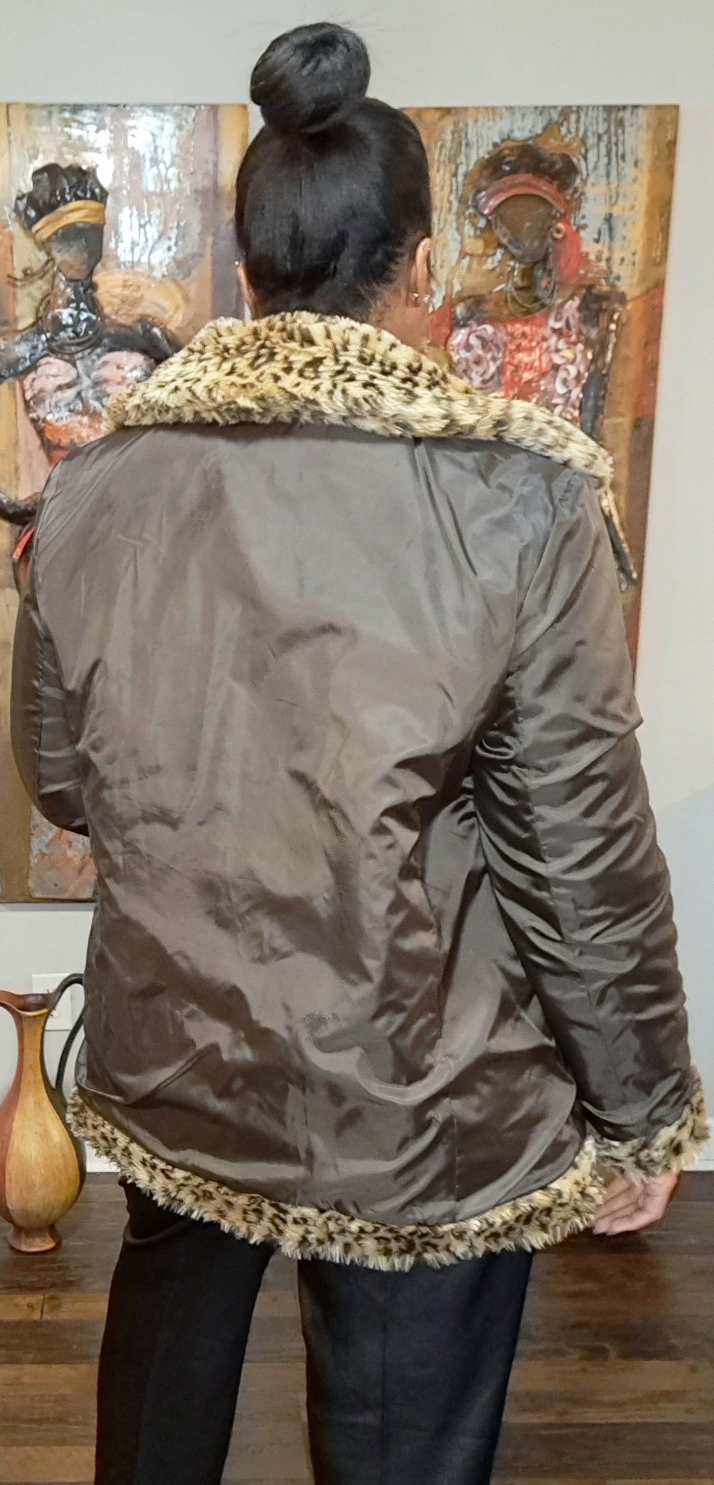 NWT Tally Ho Reversible Faux Fur Animal Print Coat SZ XL