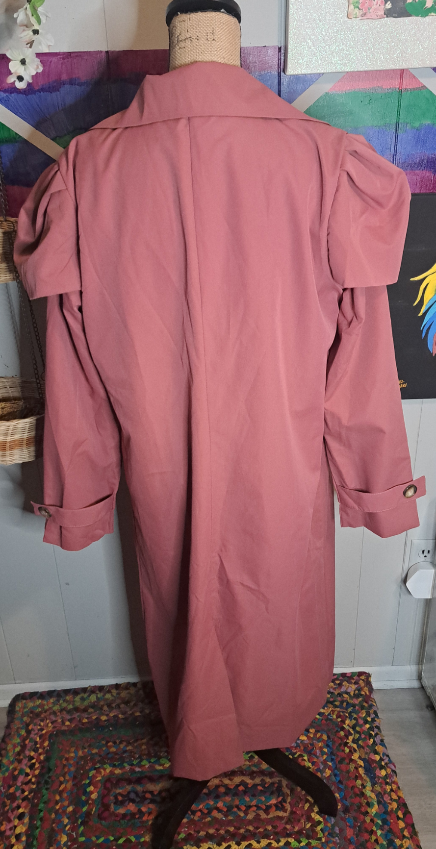 NWOT Mauve Pink Lightweight Trench Coat SZ XL (Best fits Large) ***Belt not Included***