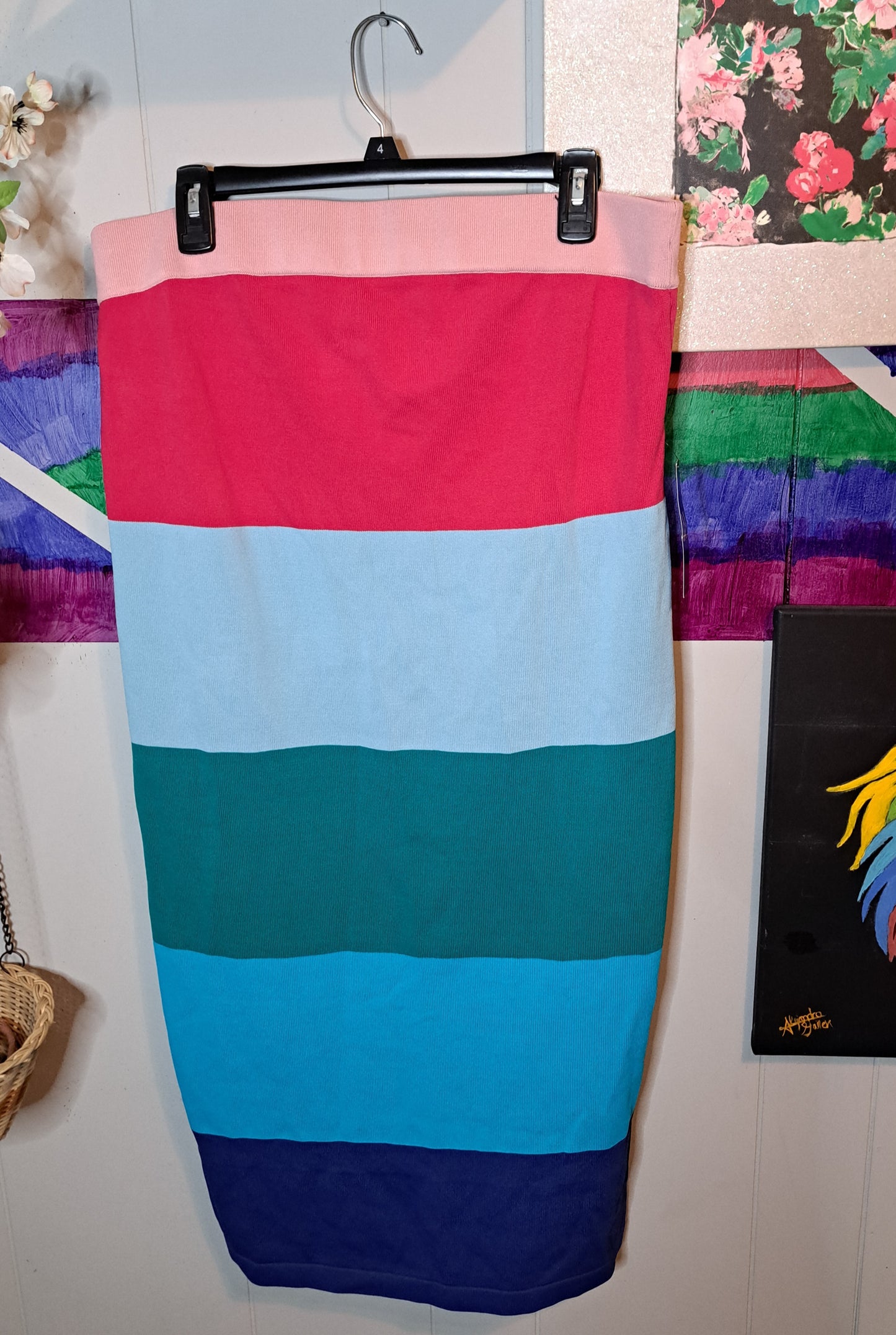 NWT NY & Company Colorblock Sweater Dress SZ XL with Stretch (Retail Price $89.94)