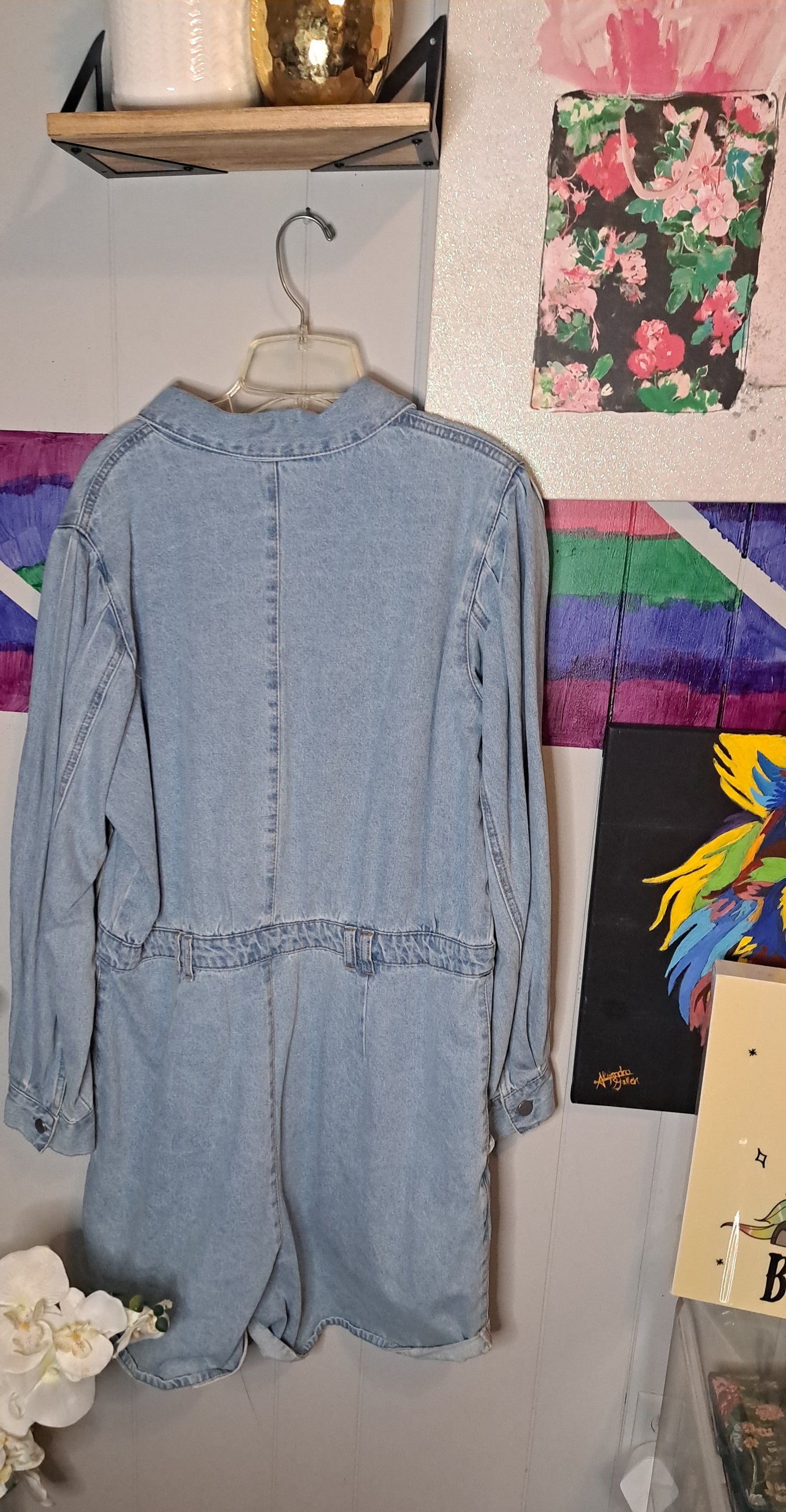 NWT No Boundaries Denim Romper with Pockets Junior SZ XXL 21 (Best Fits 18/20)