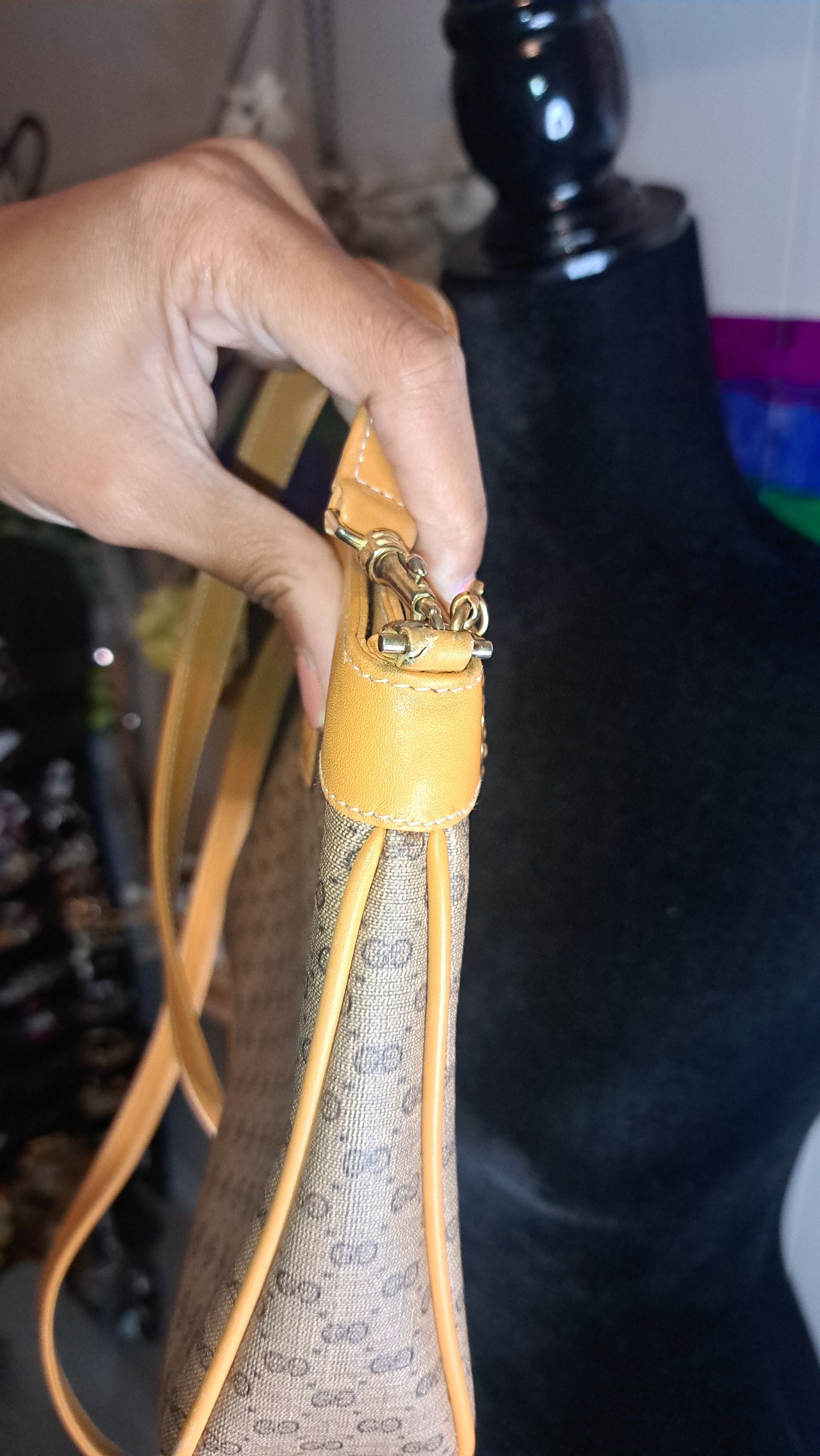 Authentic Vintage 80s Gucci Canvas Crossbody Purse