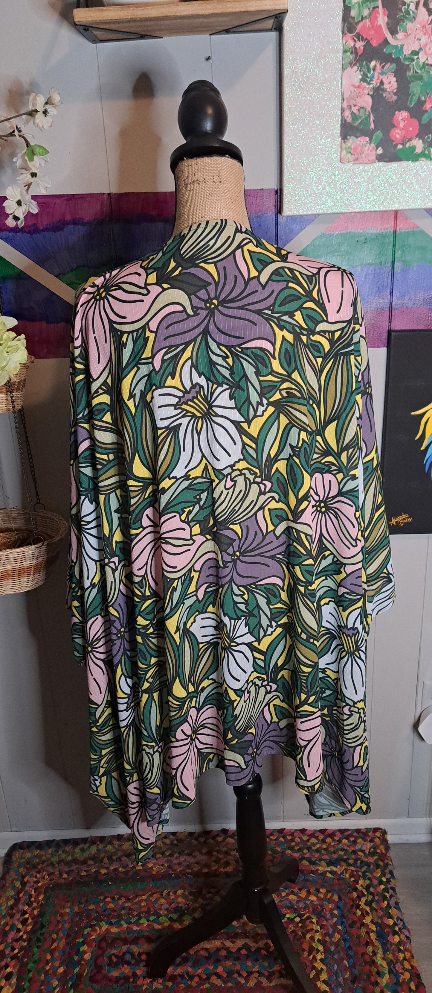 Sassy Jones Floral Print Kimono Duster (One Size)