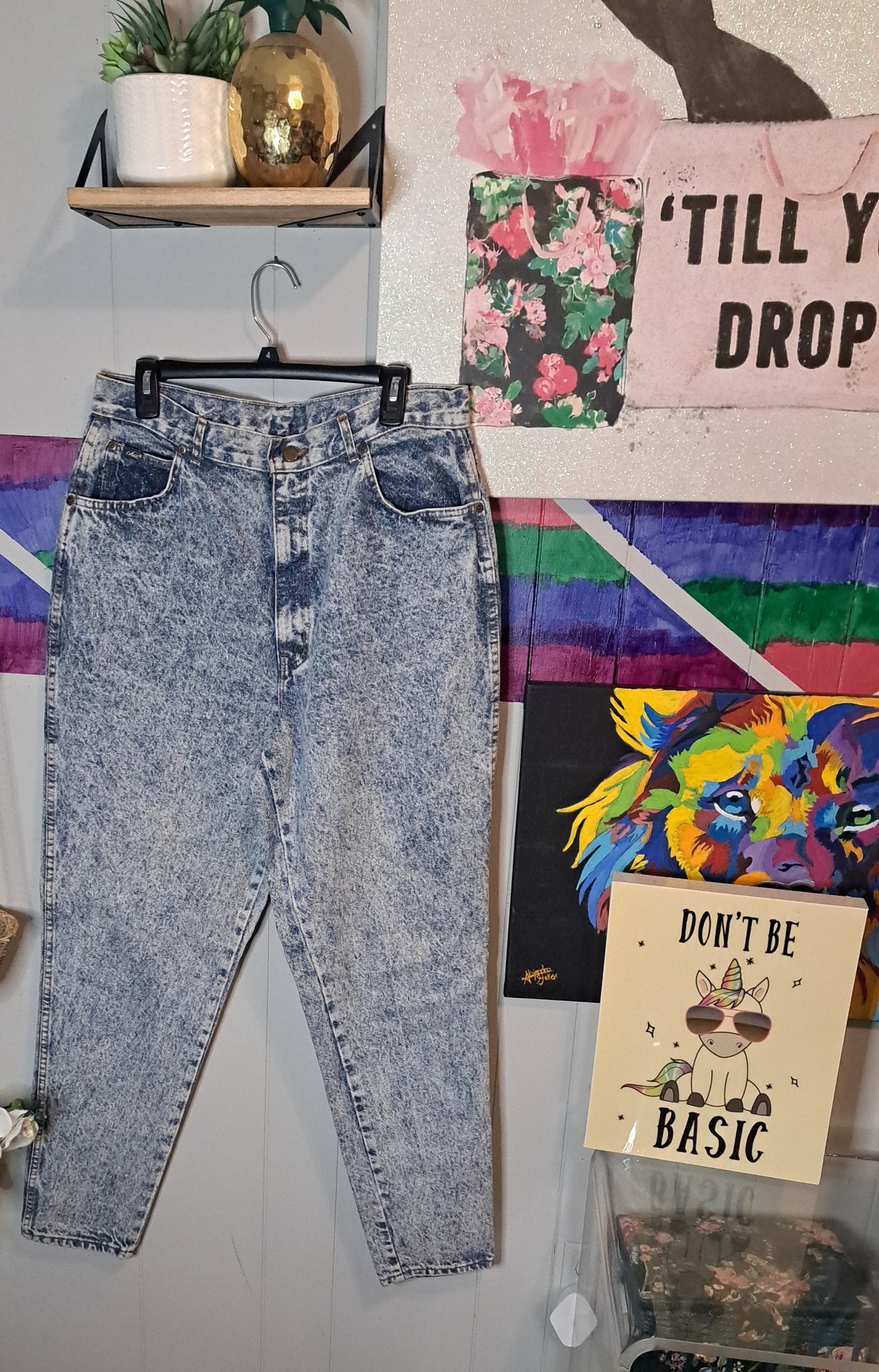 Vtg Chic Acid Wash Tapered Ankle Mom Jeans SZ 20 (Best Fits SZ 14) Waist 18in Hip 25in