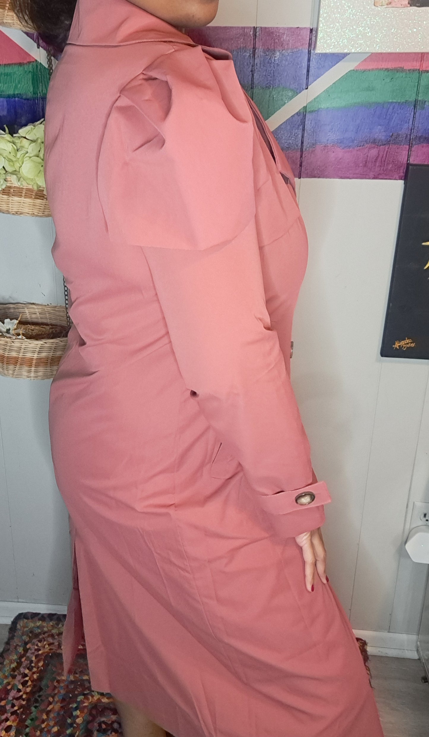 NWOT Mauve Pink Lightweight Trench Coat SZ XL (Best fits Large) ***Belt not Included***