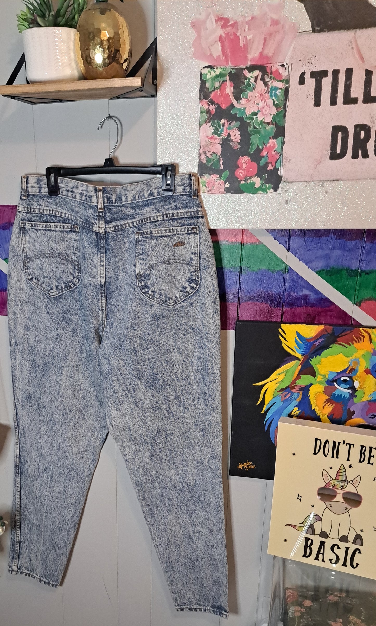 Vtg Chic Acid Wash Tapered Ankle Mom Jeans SZ 20 (Best Fits SZ 14) Waist 18in Hip 25in
