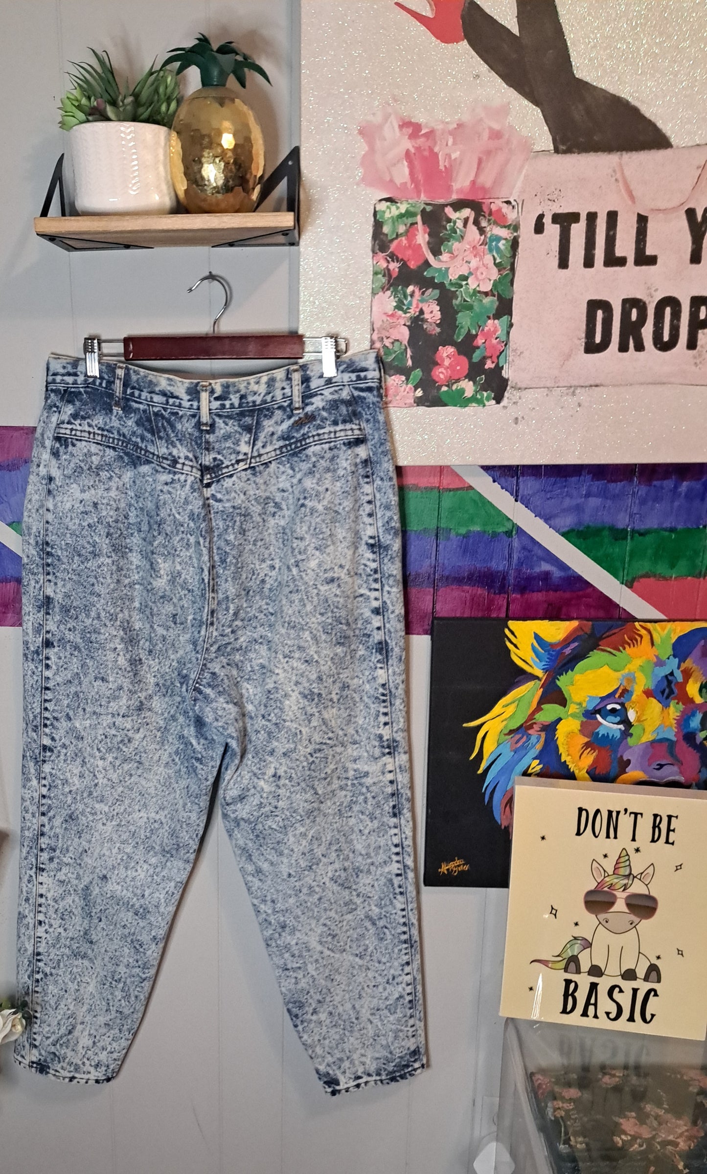 Vtg Chic Acid Wash Ankle Length Denim High Waisted Jeans SZ 20 (Best Fits 14/16) Waist 19in Hip 26in