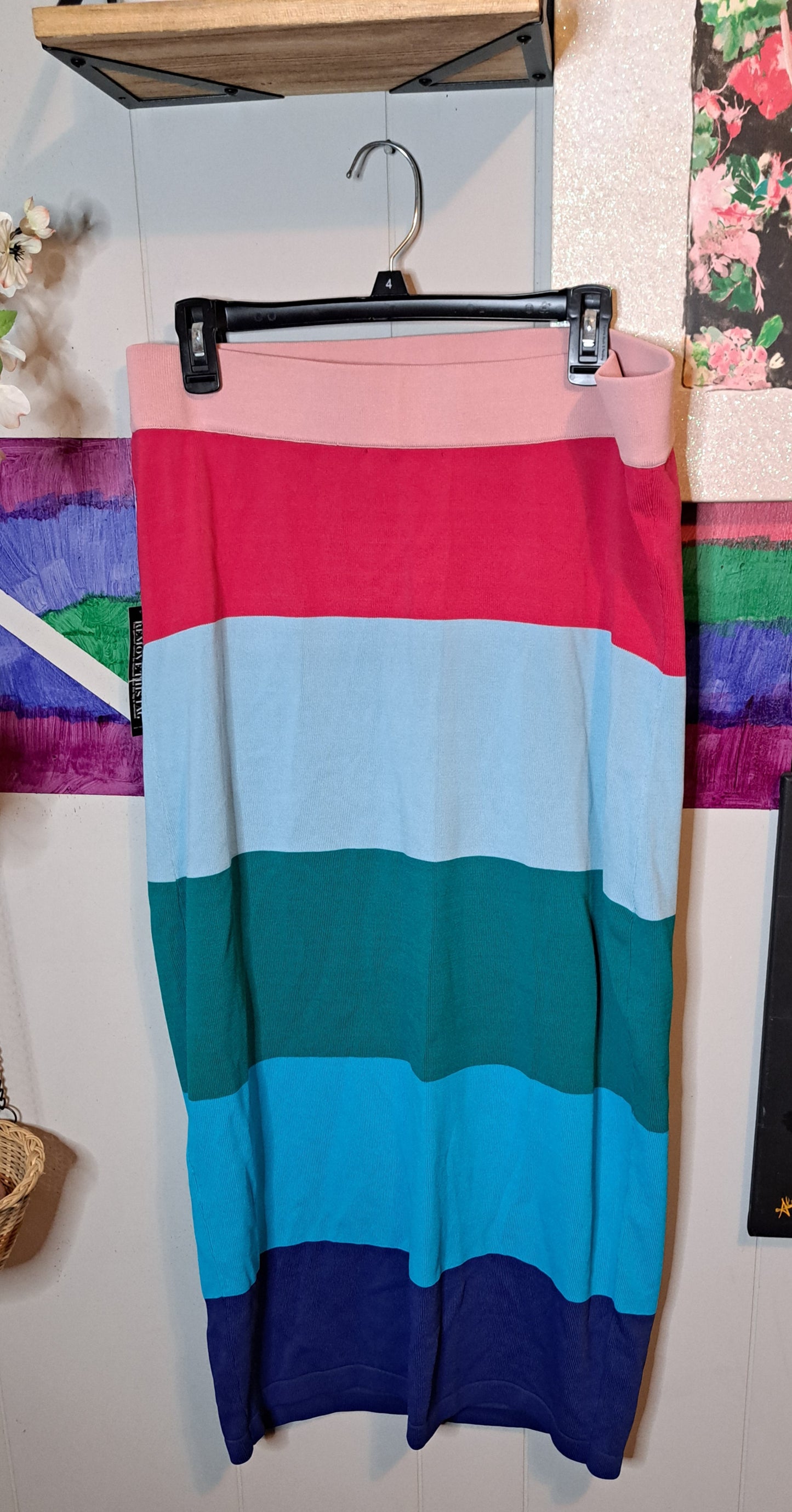 NWT NY & Company Colorblock Sweater Dress SZ XL with Stretch (Retail Price $89.94)