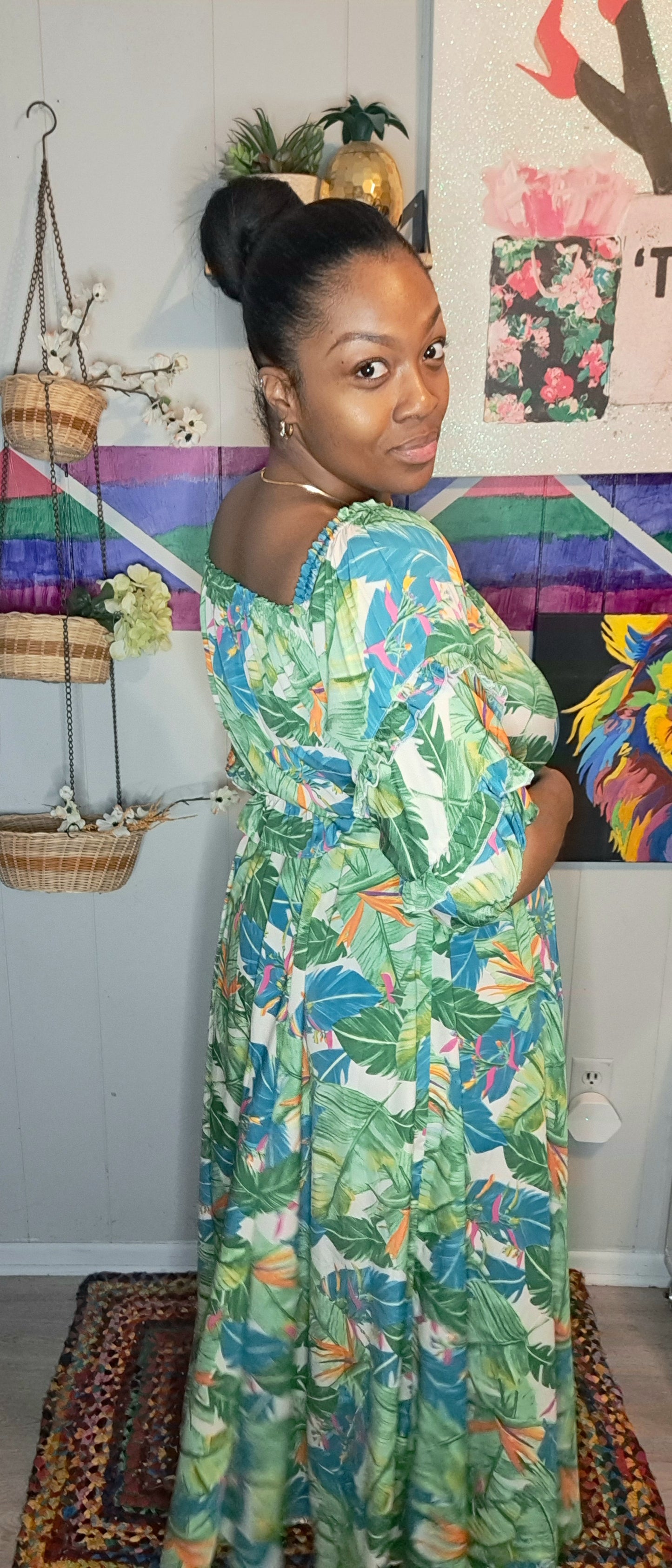 NWT Rachel Zoe New York Tropical 2PC Crop Top & Maxi Skirt Set SZ Small (Fits up to a Large) Retail Price: $249