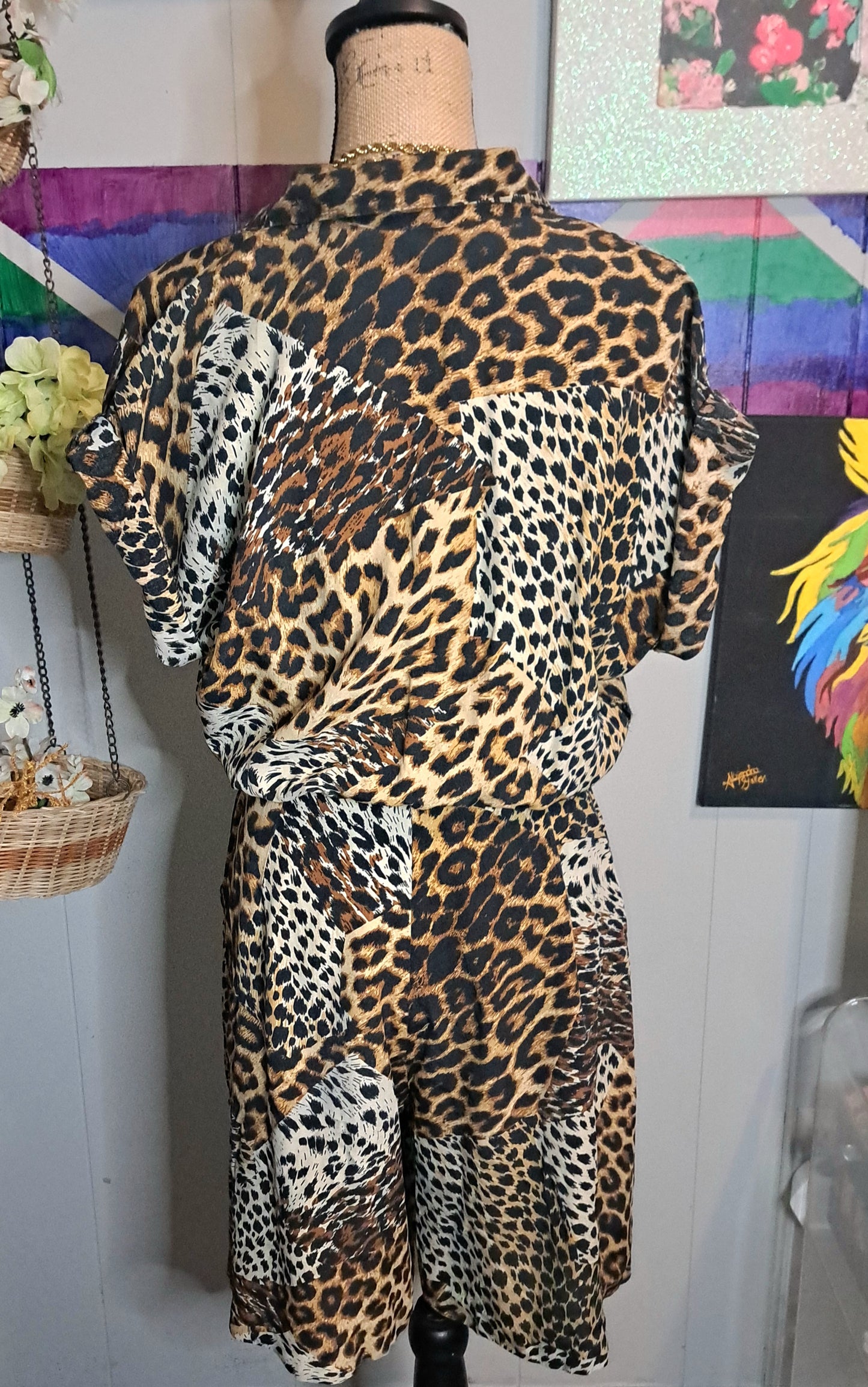 Vtg Cimmaron Animal Print Romper SZ 11/12 (Best Fits 10/12)