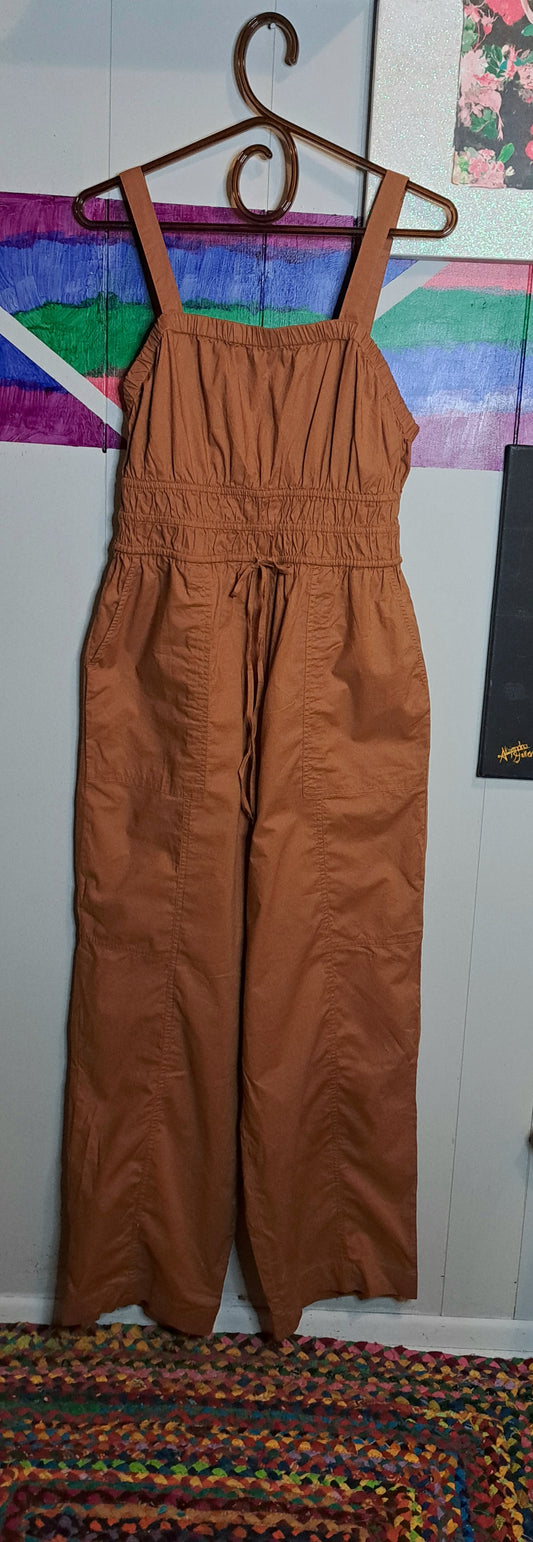 Nwt Universal Threads Caramel Jumpsuit with Pockets, Adjustable Waist & Back Zipper SZ Medium