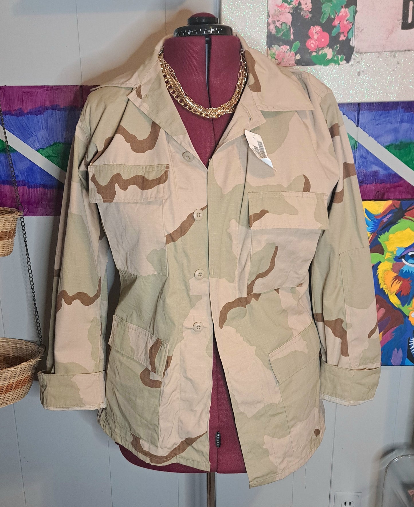 Nwt Authentic Desert Camo Jacket SZ Medium Long (Fits up to an X-Large) ptp 24in