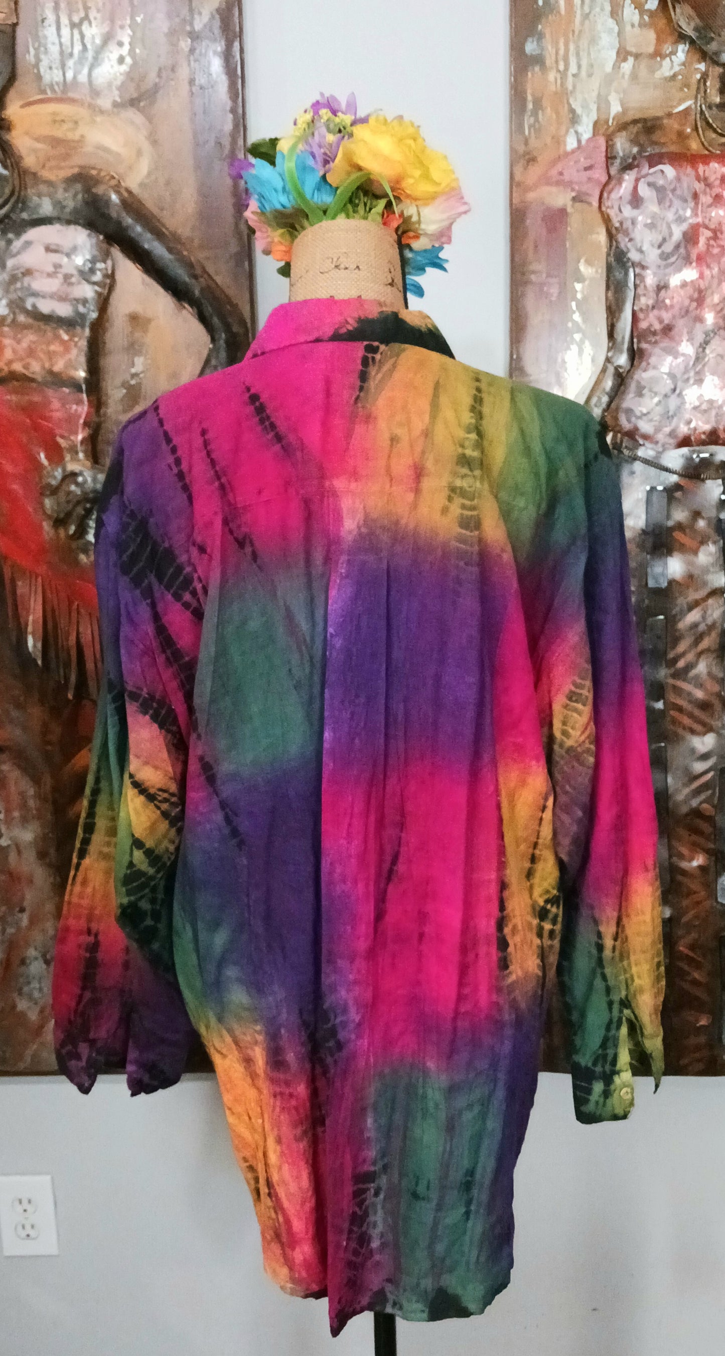 Multicolored Tye Dye Top SZ Large (Best Fits 1X/2X (16/18)